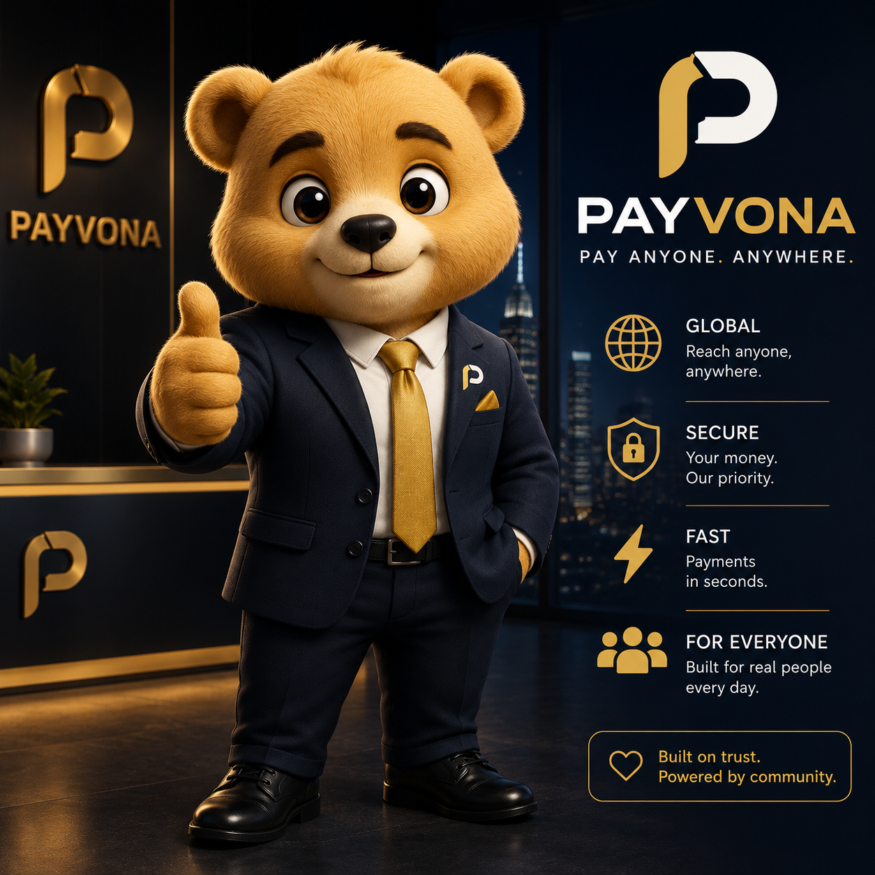 Payvona — Pay Anyone, Anywhere. Global, Secure, Fast, For Everyone.